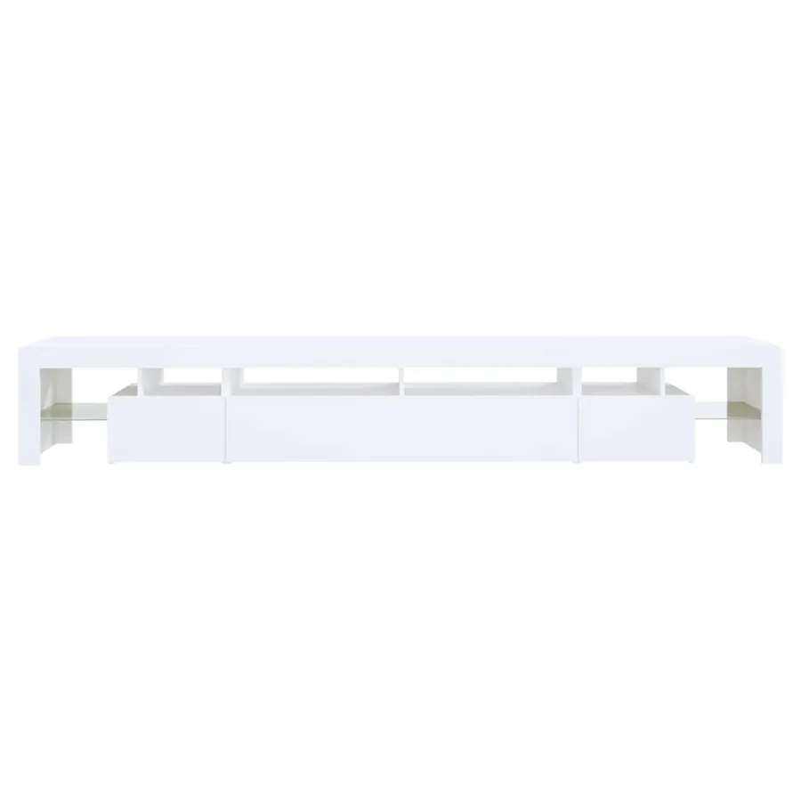 Meuble TV avec lumières LED Blanc 260x36,5x40 cm - 9