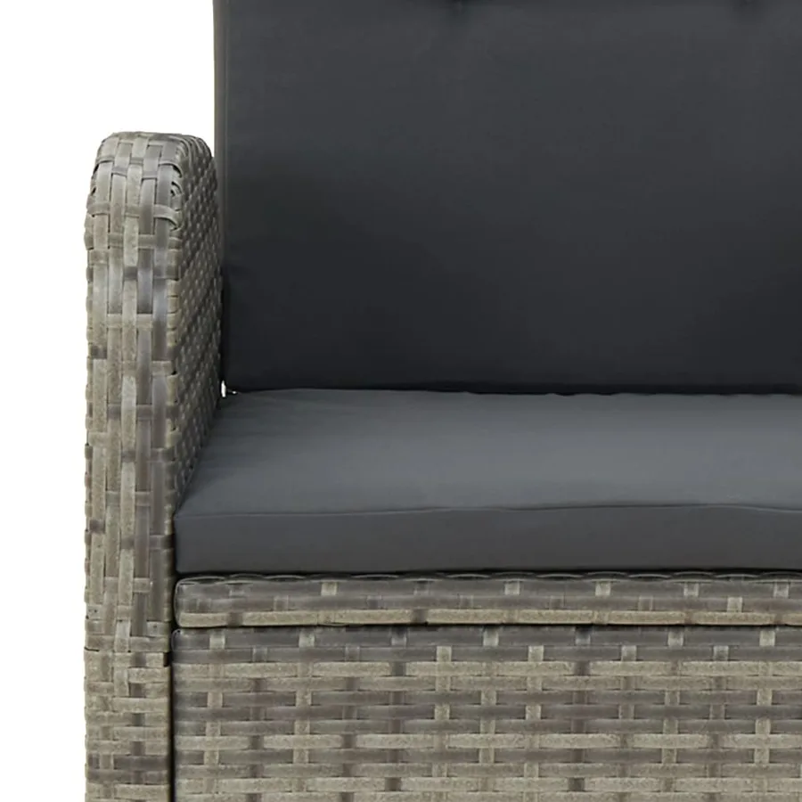 Ensemble à manger de jardin et coussins 7 pcs gris rotin - 7