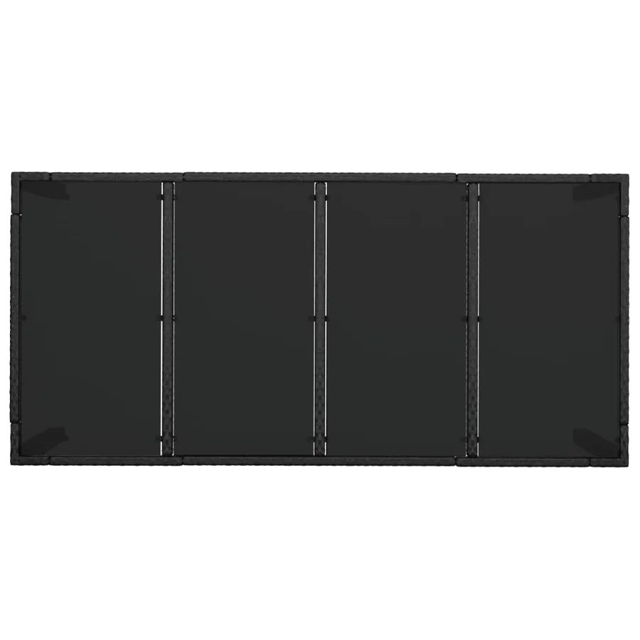 Ensemble à manger de jardin coussins 7pcs Noir Résine tressée - 9