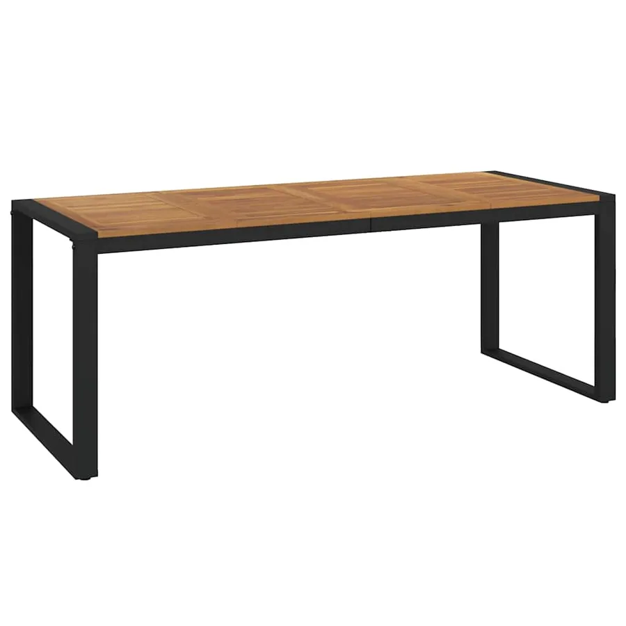 Ensemble à manger de jardin 7 pcs bois d'acacia solide et métal - 5