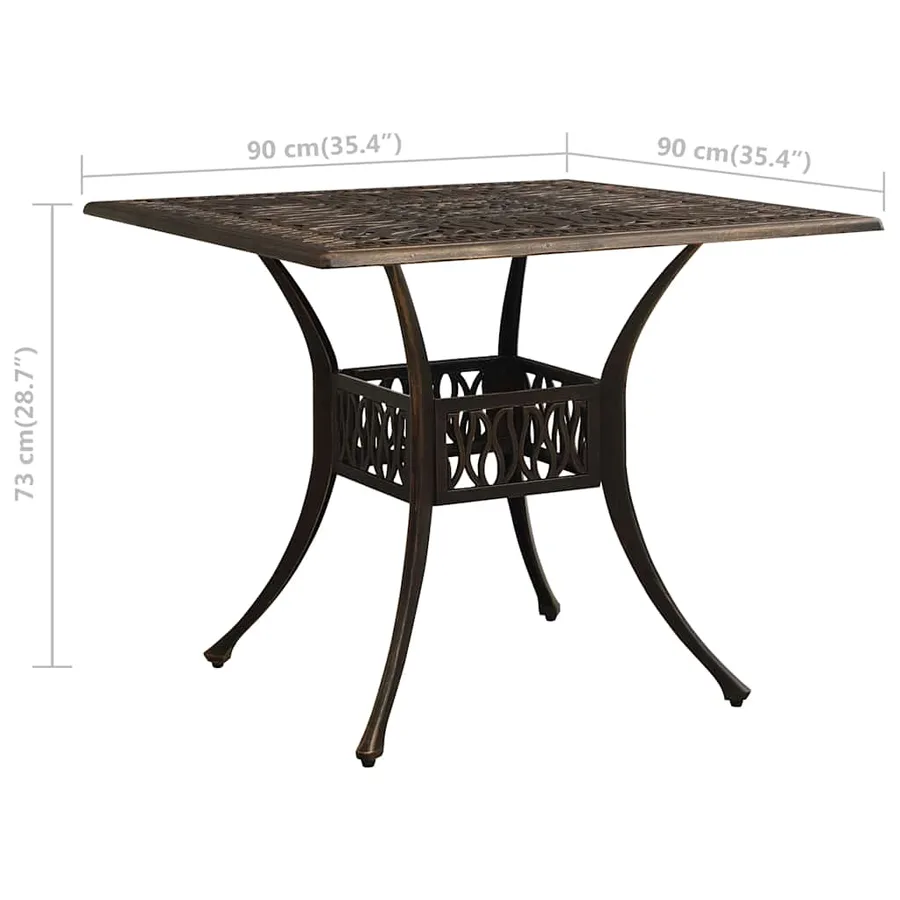 Ensemble de bistro 3 pcs Aluminium coulé Bronze - 16
