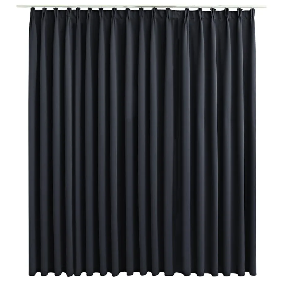 Rideau occultant avec crochets Noir 290x245 cm - 2