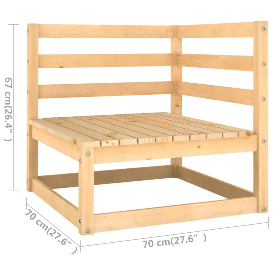 Salon de jardin 5 pcs avec coussins Bois de pin massif - 8