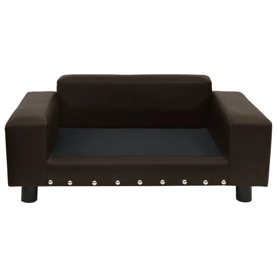 Canapé pour chien Marron 81x43x31 cm Peluche et similicuir - 3