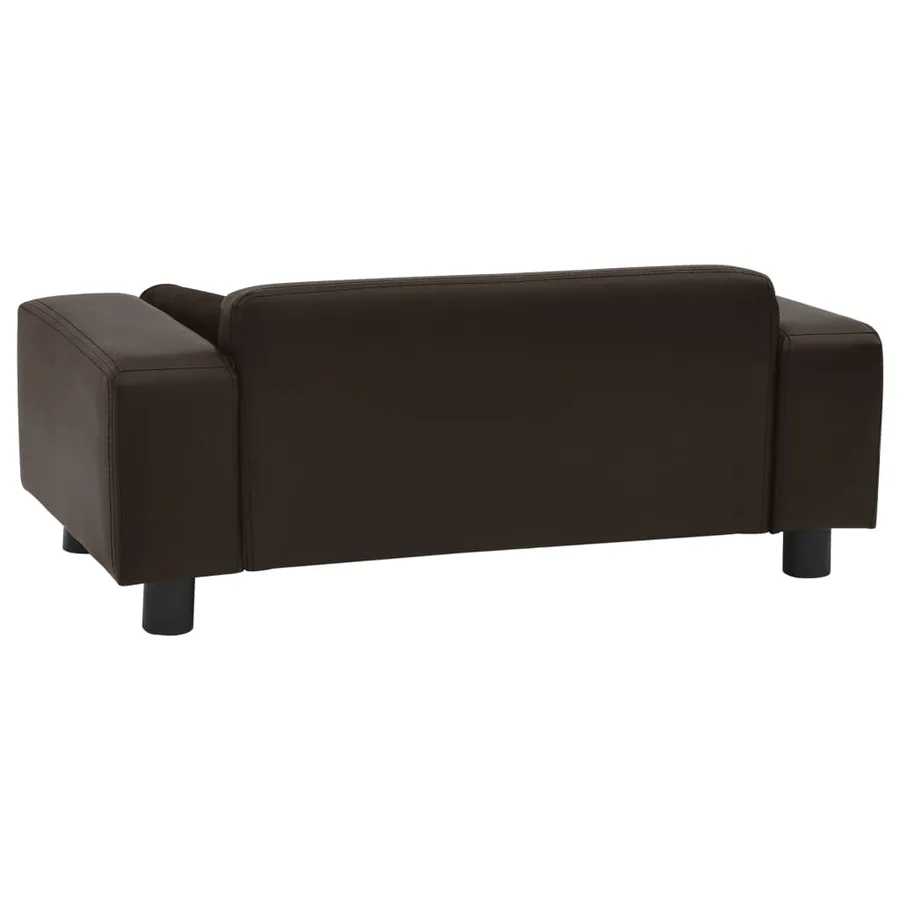 Canapé pour chien Marron 81x43x31 cm Peluche et similicuir - 4