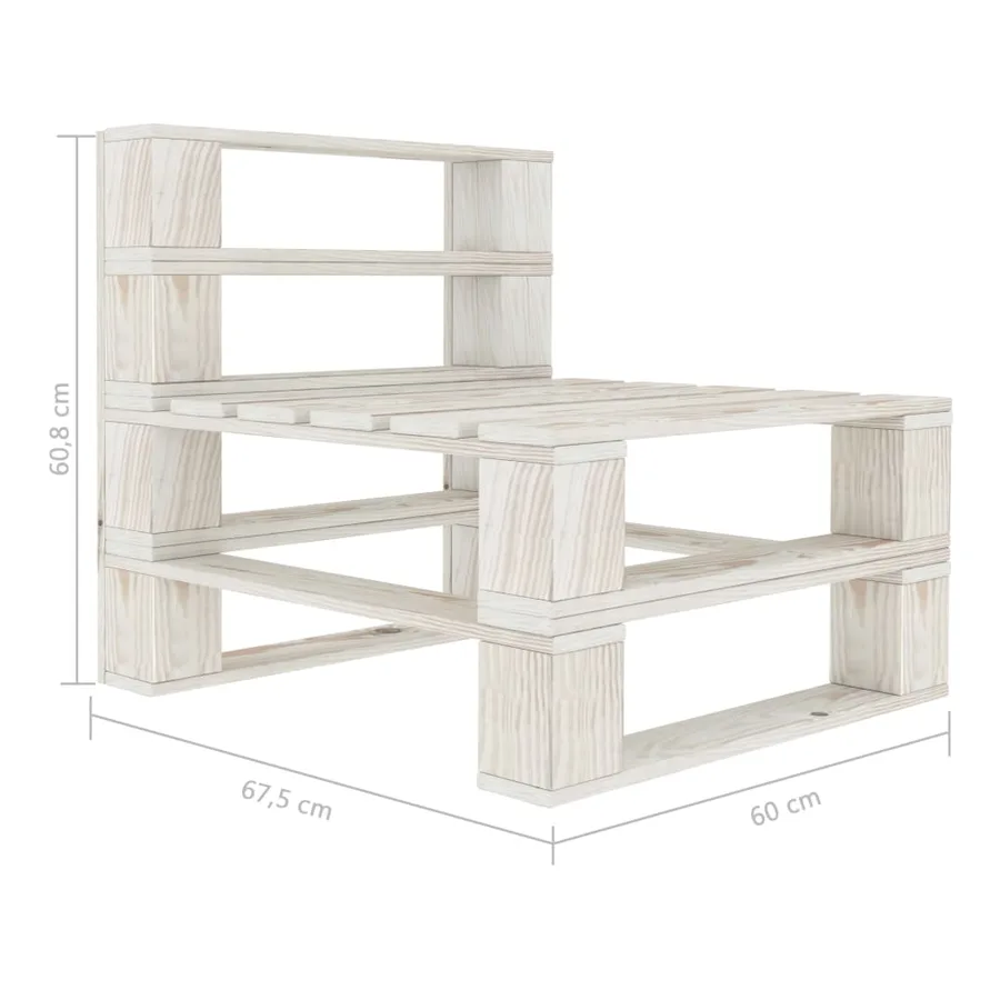Canapé palette de milieu de jardin avec coussins crème Bois - 8