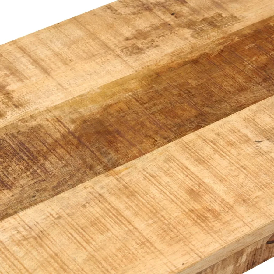 Banc 110 cm Bois de manguier brut massif et acier - 5