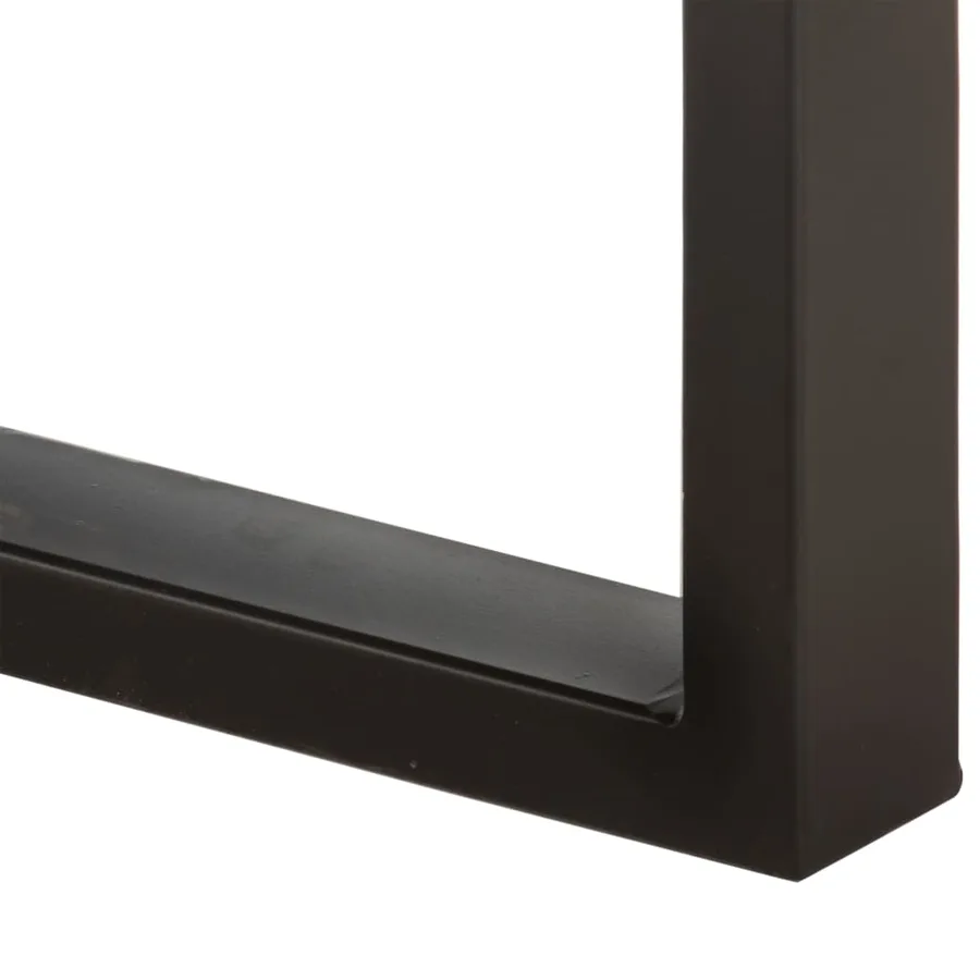 Banc 110 cm Bois de manguier brut massif et acier - 6