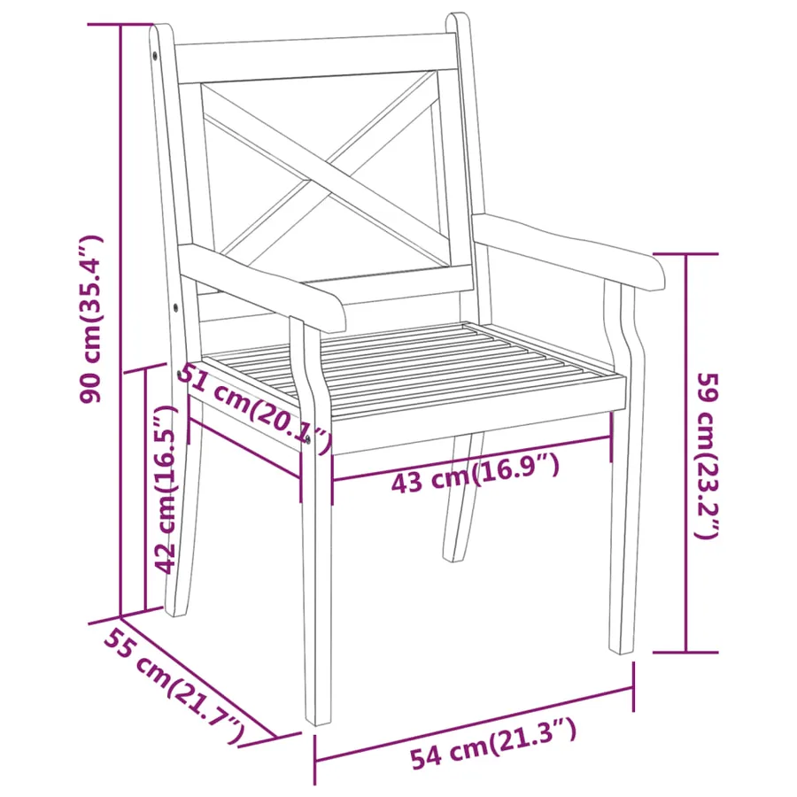 Ensemble à manger de jardin 9 pcs Bois d'acacia solide - 10
