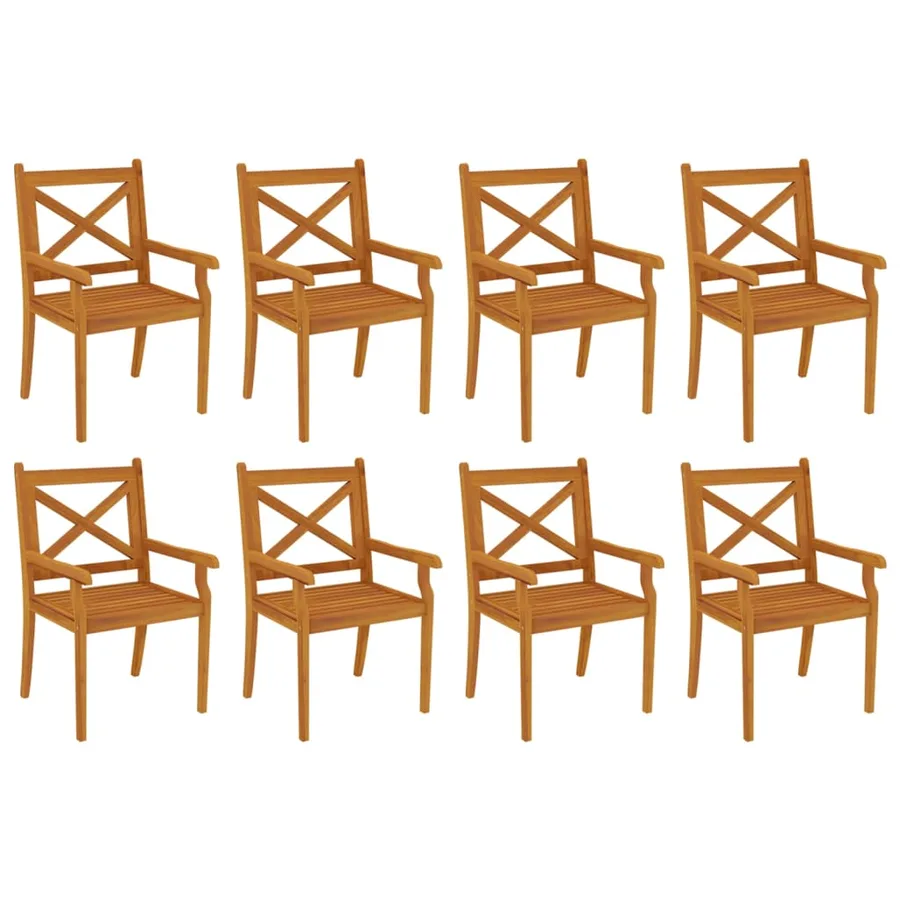 Ensemble à manger de jardin 9 pcs Bois d'acacia solide - 7