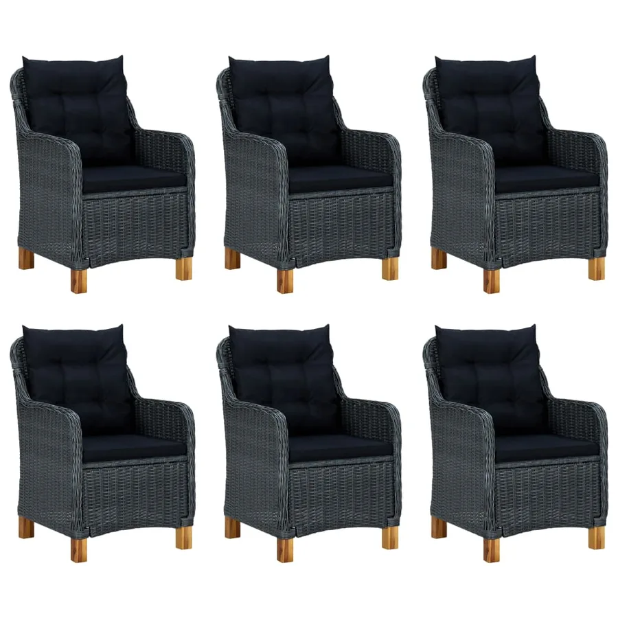 Ensemble à manger d'extérieur 7pcs et coussins résine tressée - 2
