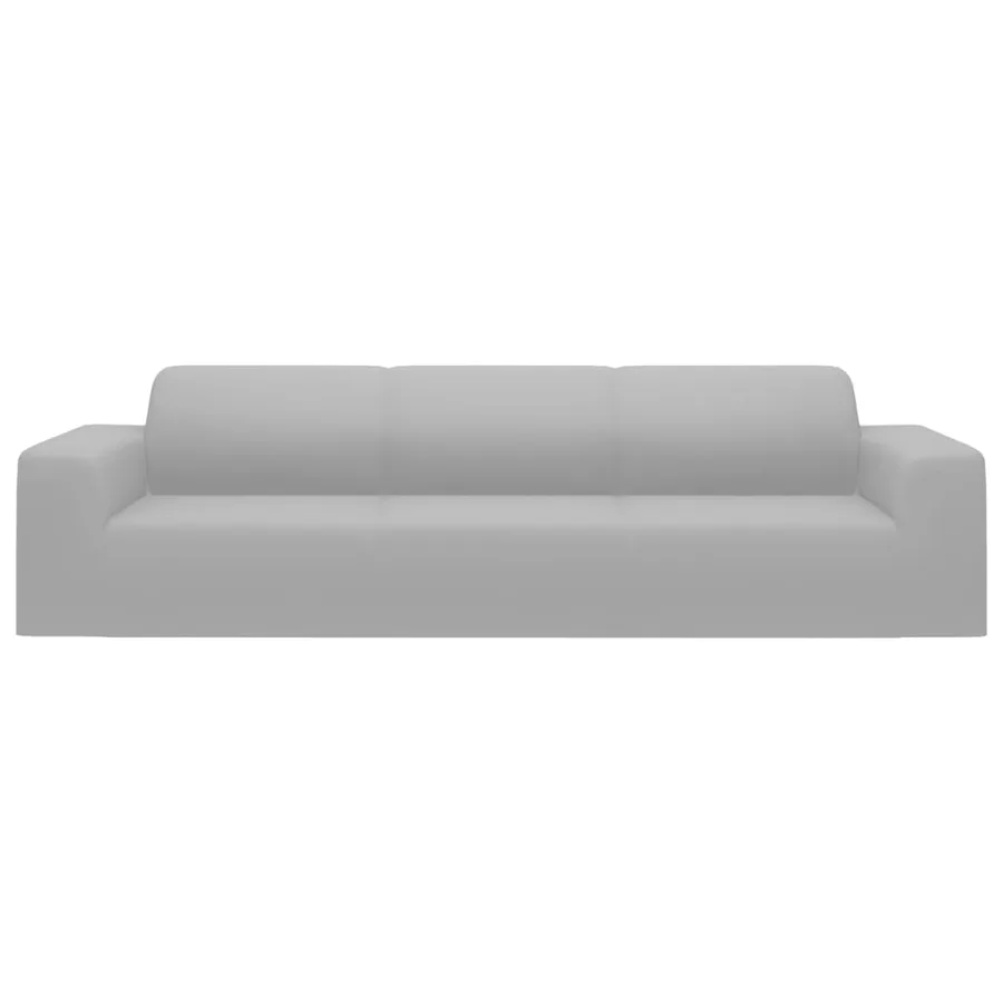 Housse extensible de canapé 4 places Gris Jersey de polyester - 7