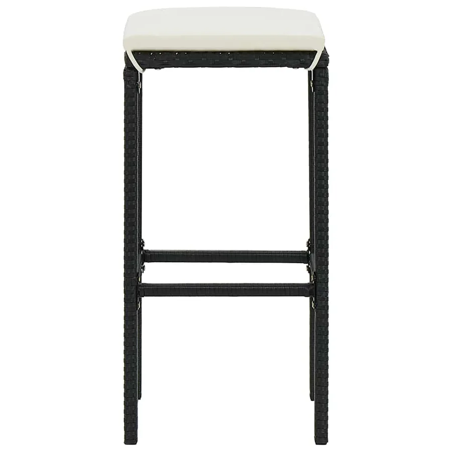 Ensemble de bar de jardin avec coussins 3 pcs Noir - 4