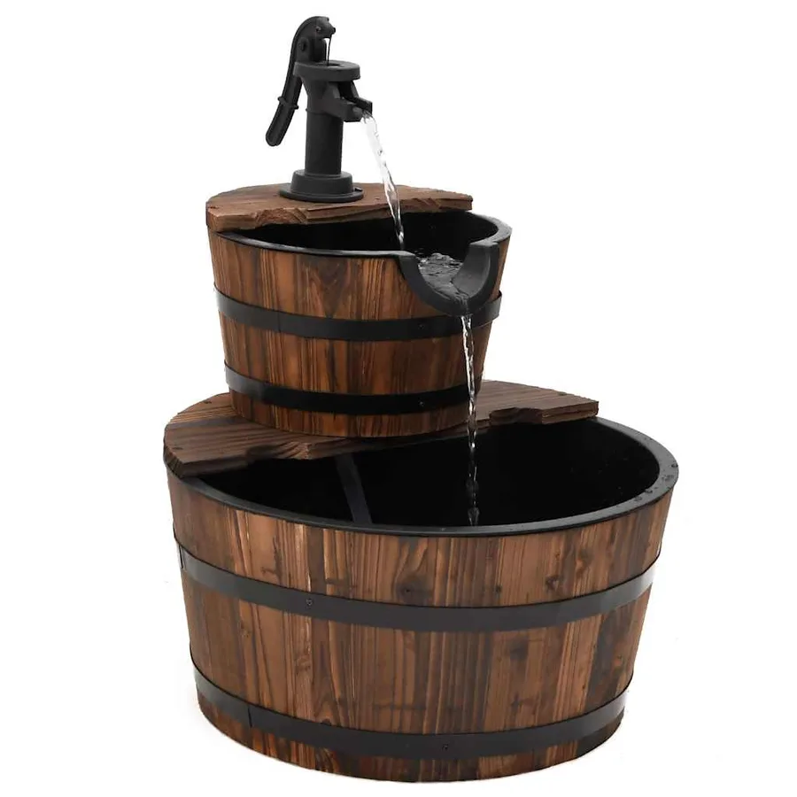 Fontaine à eau avec pompe 44,5x44,5x58 cm Bois de sapin massif - 3