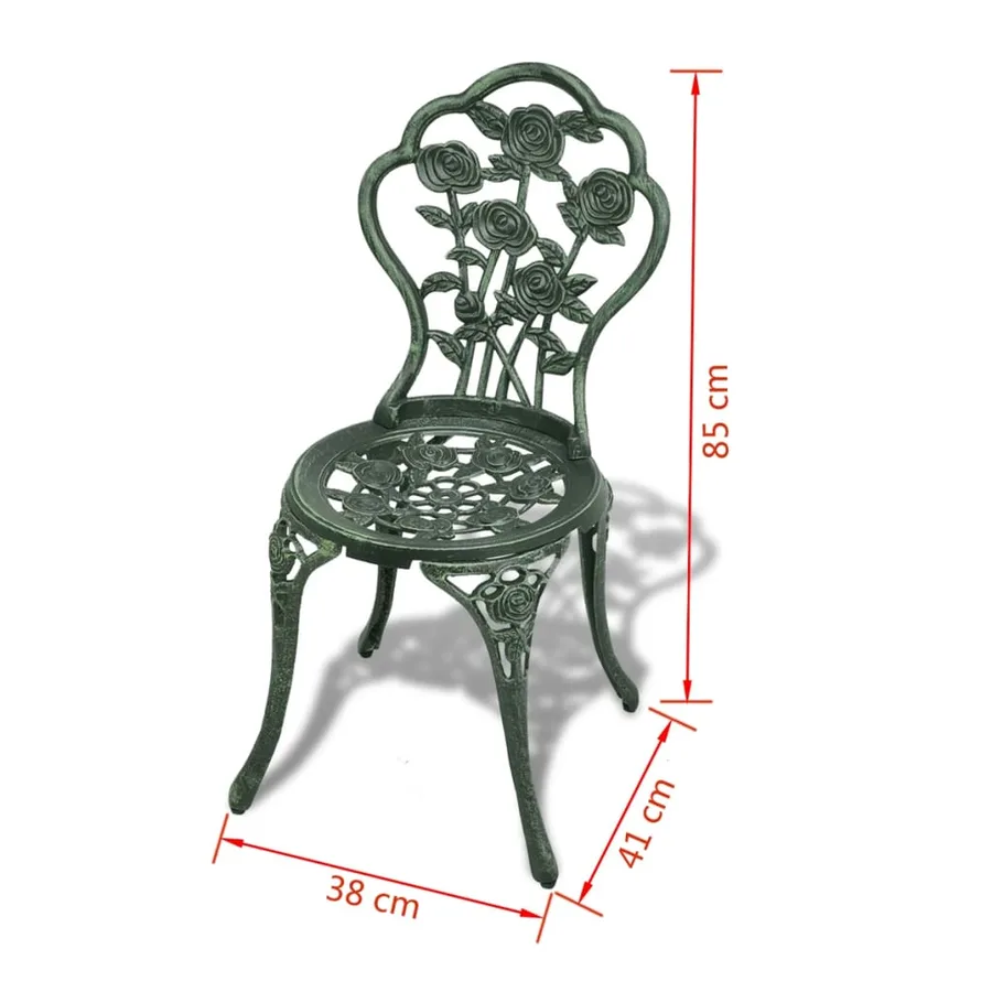 Ensemble de bistro 3 pcs Aluminium coulé Vert - 11