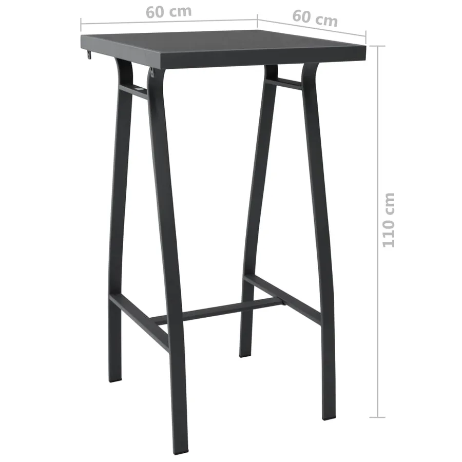 Ensemble de bar de jardin 3 pcs Noir - 4