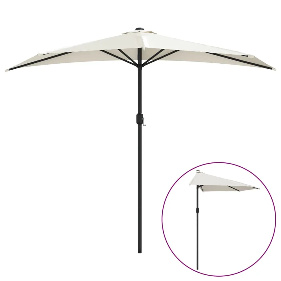 Parasol de balcon avec mât en aluminium Sable 270x144 cm Demi - 2