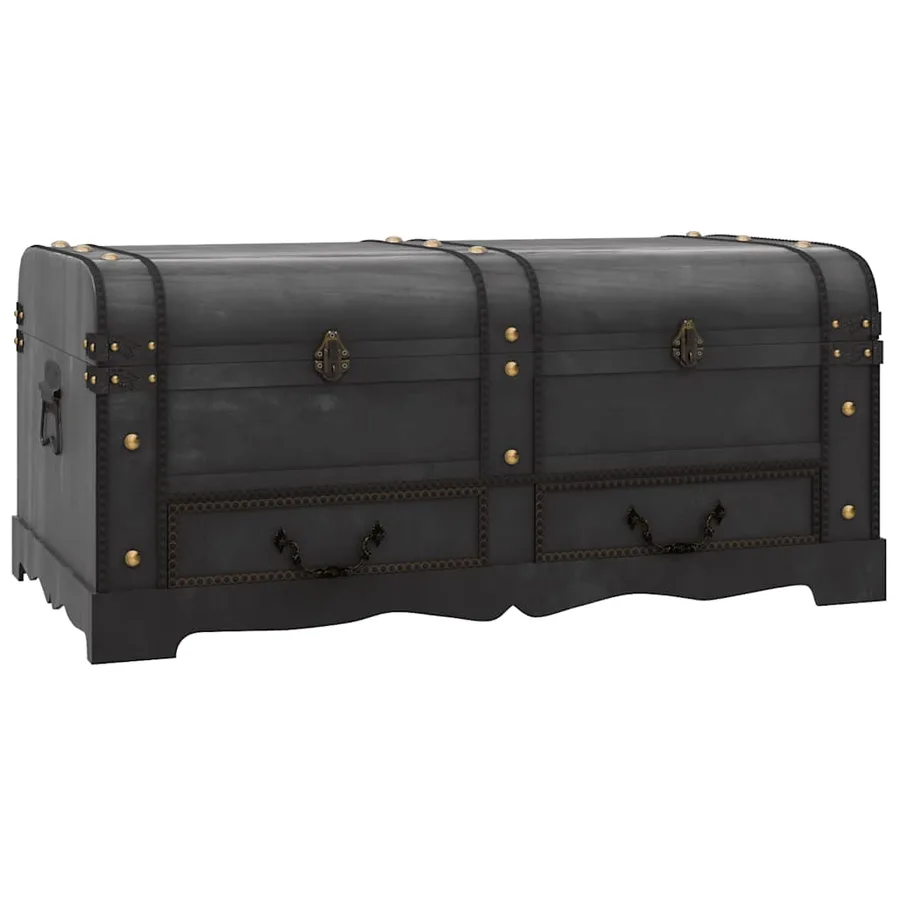 Coffre de rangement Bois Noir 90 x 51 x 42 cm - 2