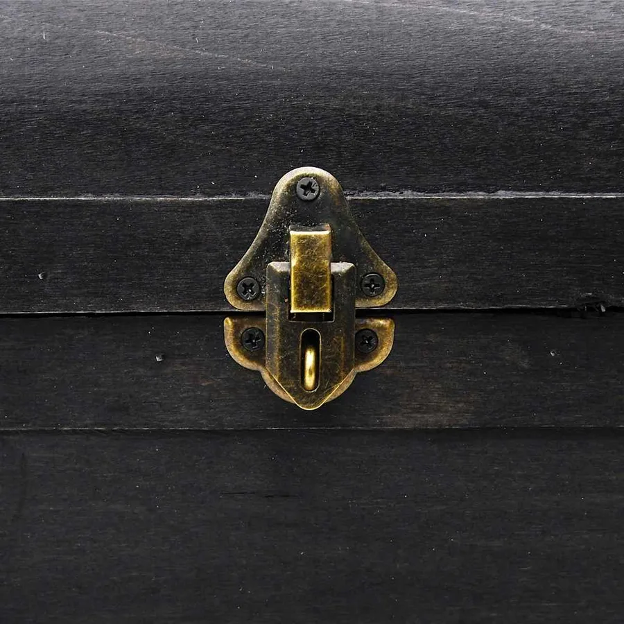 Coffre de rangement Bois Noir 90 x 51 x 42 cm - 9