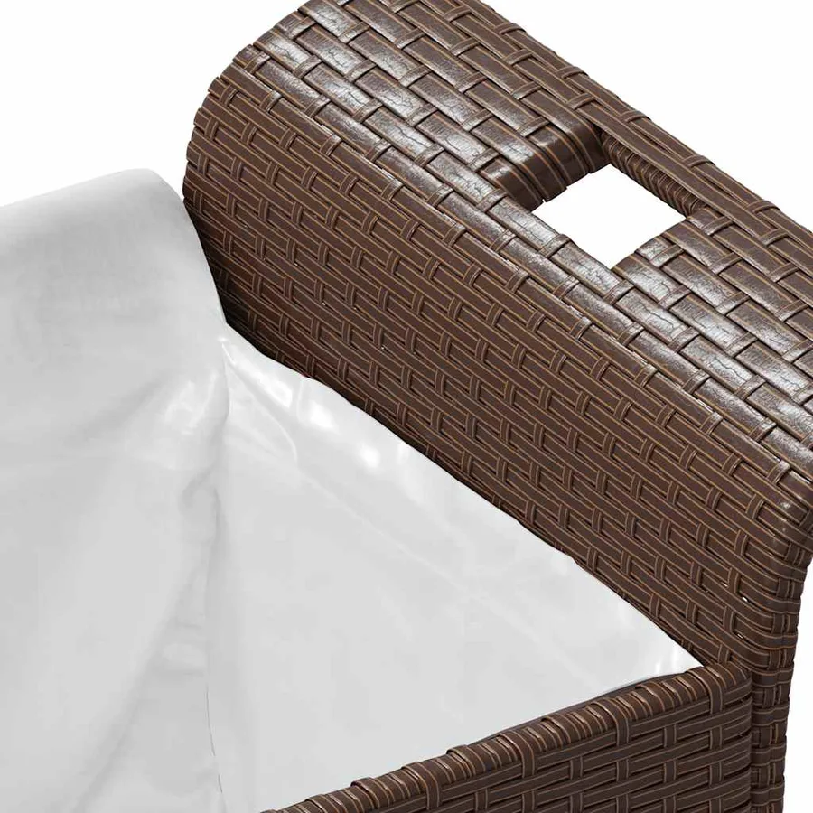 Banc de jardin avec coussin marron 116x46x57 cm résine tressée - 7