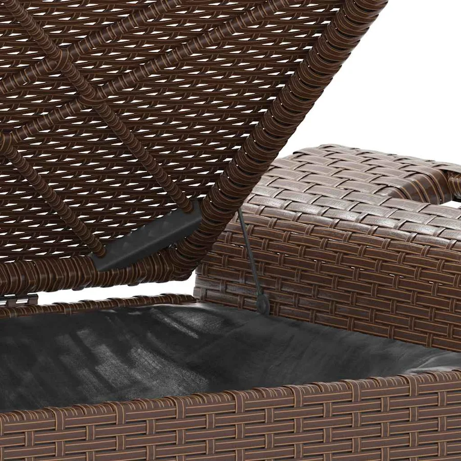 Banc de jardin avec coussin marron 116x46x57 cm résine tressée - 8