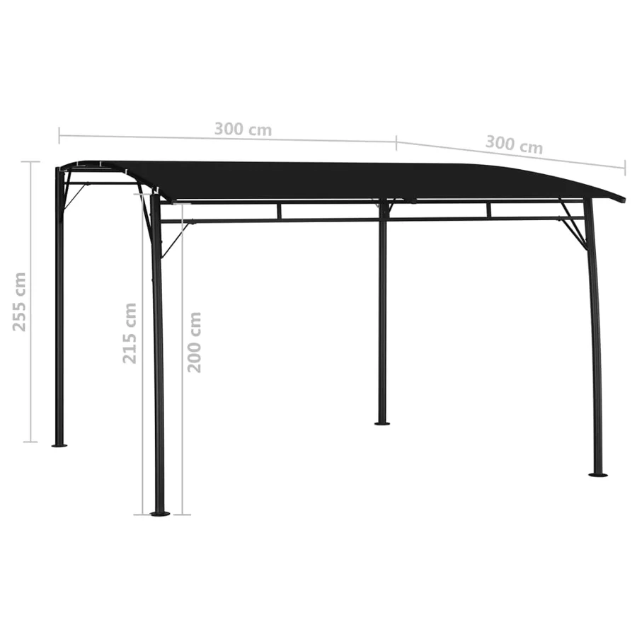 Auvent pare-soleil de jardin 3x3x2,55 m Anthracite - 6