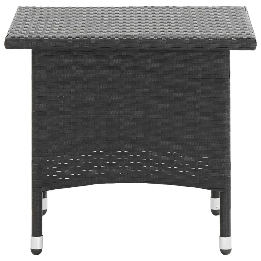 Table à thé Noir 50x50x47 cm Résine tressée - 2