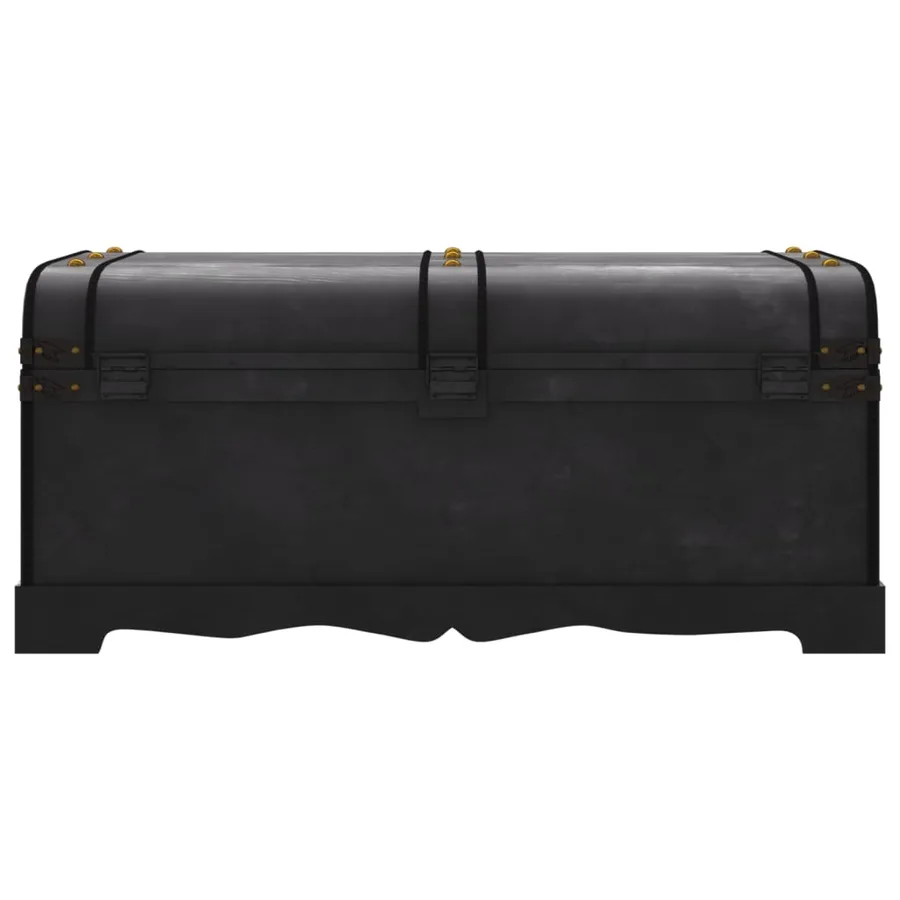 Coffre de rangement en bois Large Noir - 7