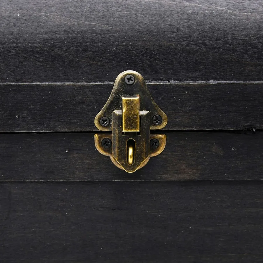 Coffre de rangement en bois Large Noir - 9