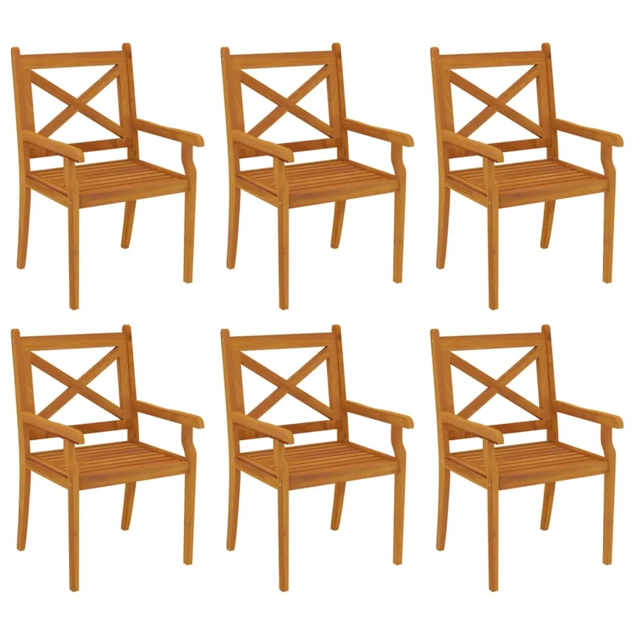 Ensemble à manger de jardin 7 pcs Bois d'acacia solide - 7