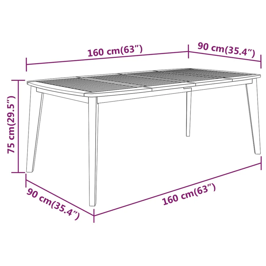 Ensemble à manger de jardin 7 pcs Bois d'acacia solide - 9
