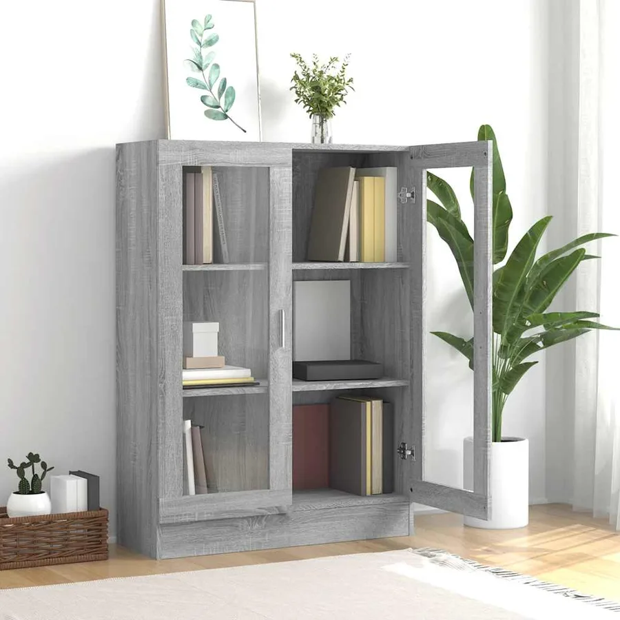 Armoire à vitrine Sonoma gris 82,5x30,5x115cm Bois d'ingénierie - 3