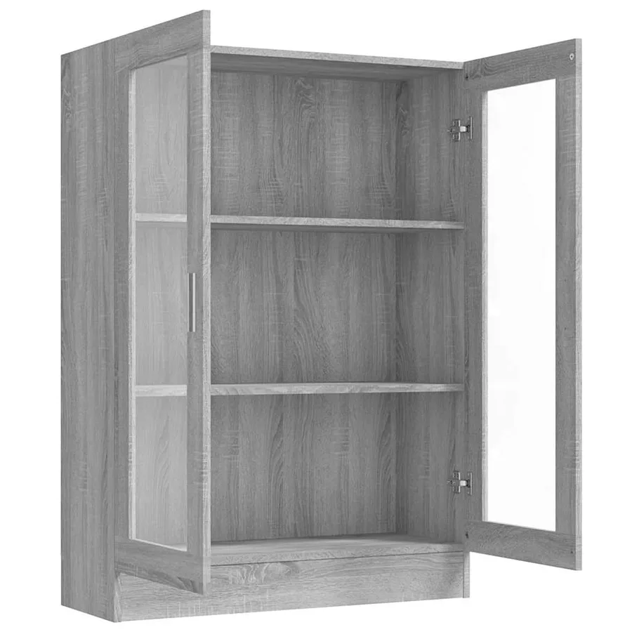 Armoire à vitrine Sonoma gris 82,5x30,5x115cm Bois d'ingénierie - 4