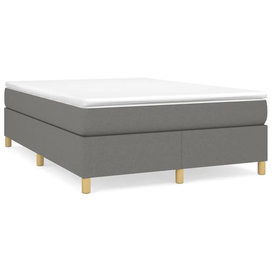 Sommier à lattes de lit avec matelas Gris foncé 140x200cm Tissu - 2