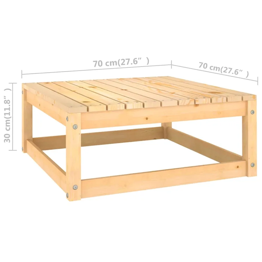 Salon de jardin 13 pcs avec coussins Bois de pin massif - 10