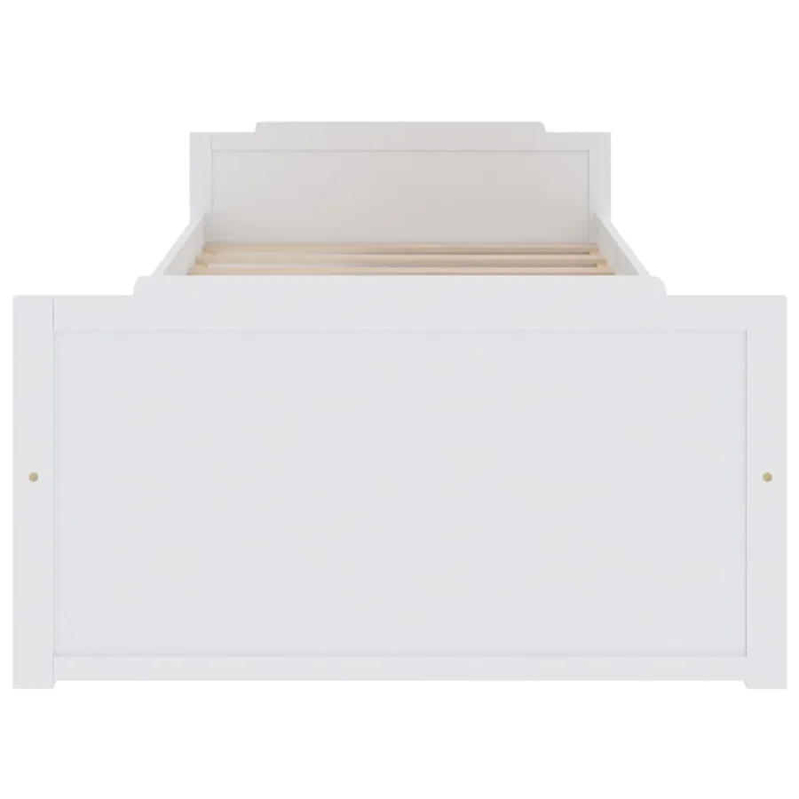 Cadre de lit sans matelas blanc bois de pin massif 90x200 cm - 4