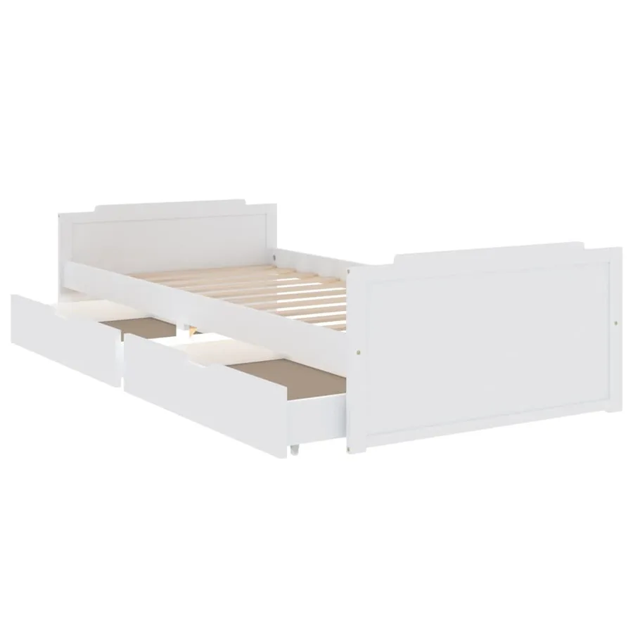 Cadre de lit sans matelas blanc bois de pin massif 90x200 cm - 6
