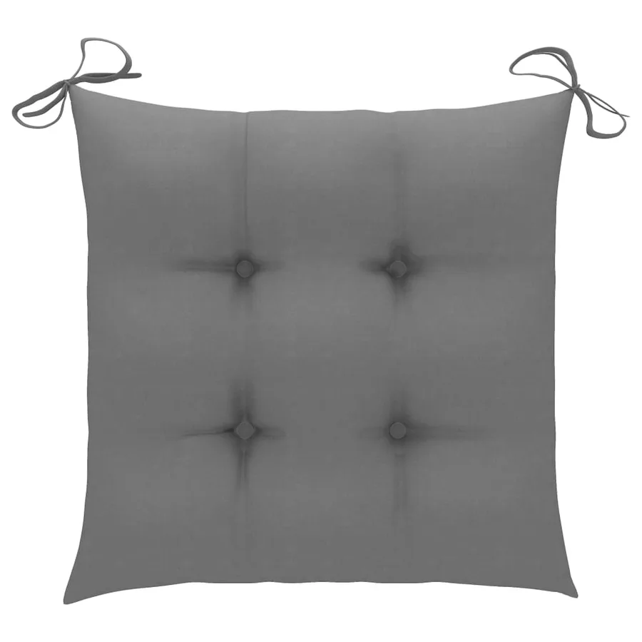 Ensemble de bistro 3 pcs avec coussins gris Bois de teck massif - 13