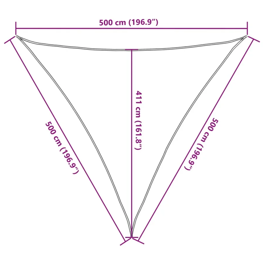 Parasol en PEHD triangulaire 5x5x5 m Anthracite - 10