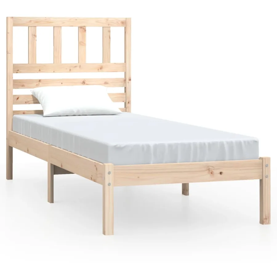 Cadre de lit sans matelas bois de pin massif 90x200 cm - 2