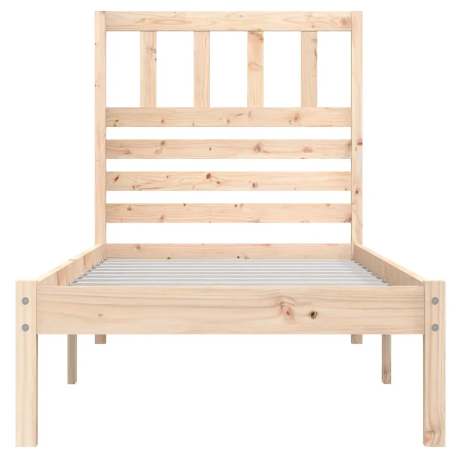 Cadre de lit sans matelas bois de pin massif 90x200 cm - 4