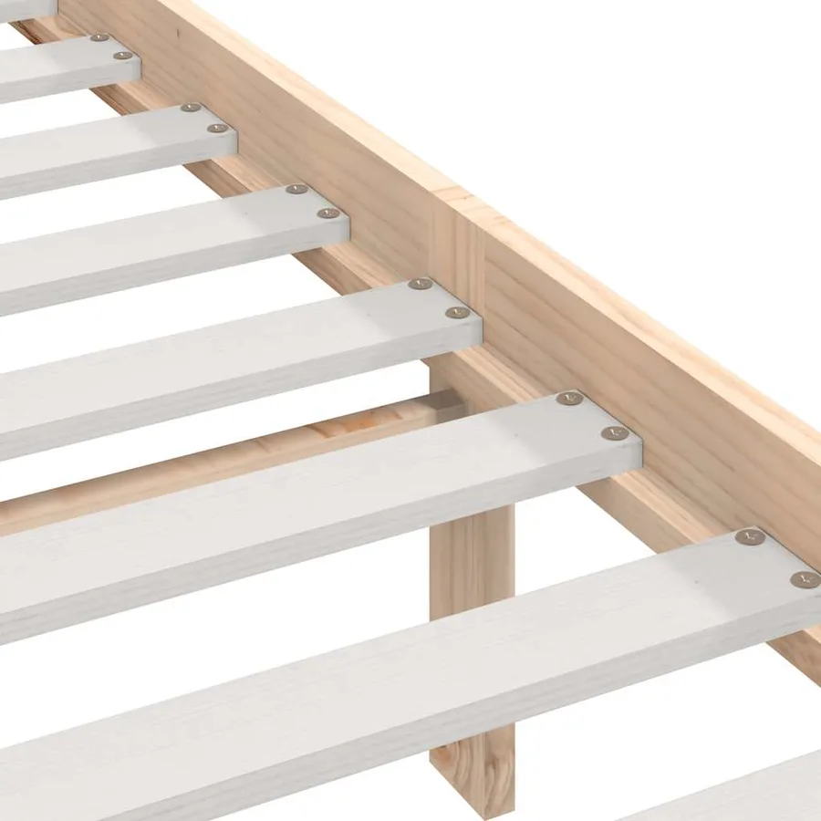 Cadre de lit sans matelas bois de pin massif 90x200 cm - 6