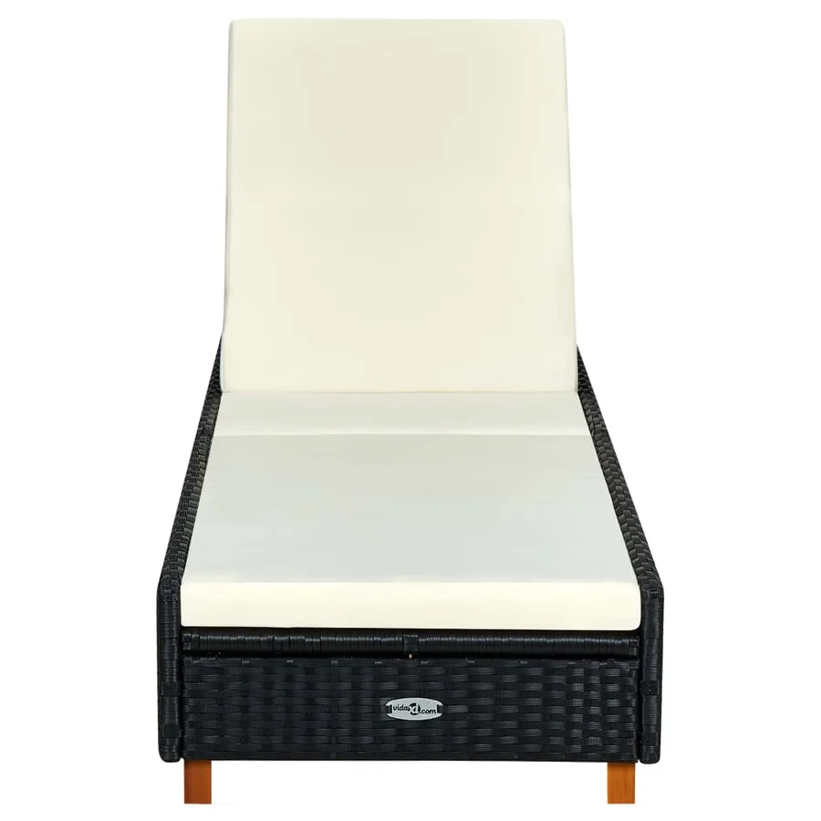 Transat avec coussin Résine tressée Noir - 2