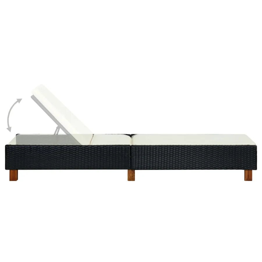 Transat avec coussin Résine tressée Noir - 5