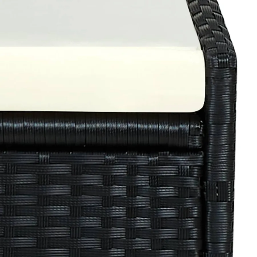 Transat avec coussin Résine tressée Noir - 6