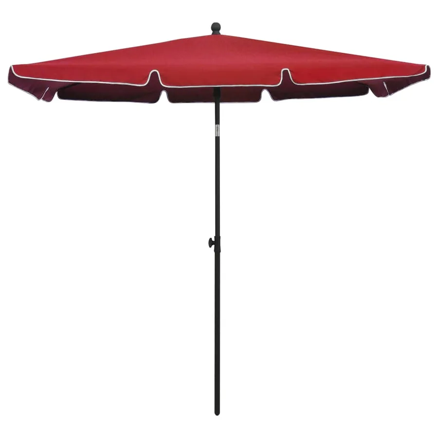 Parasol de jardin avec mât 210x140 cm Rouge bordeaux - 2