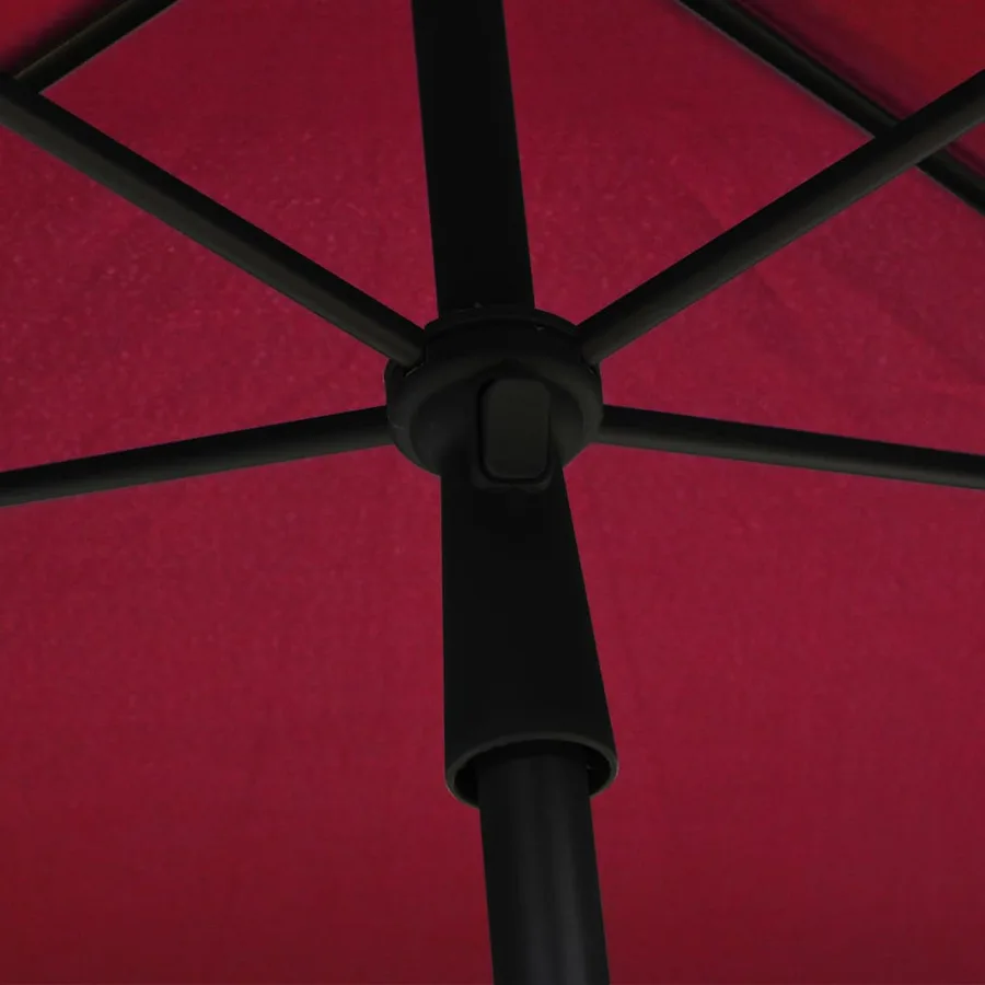 Parasol de jardin avec mât 210x140 cm Rouge bordeaux - 5