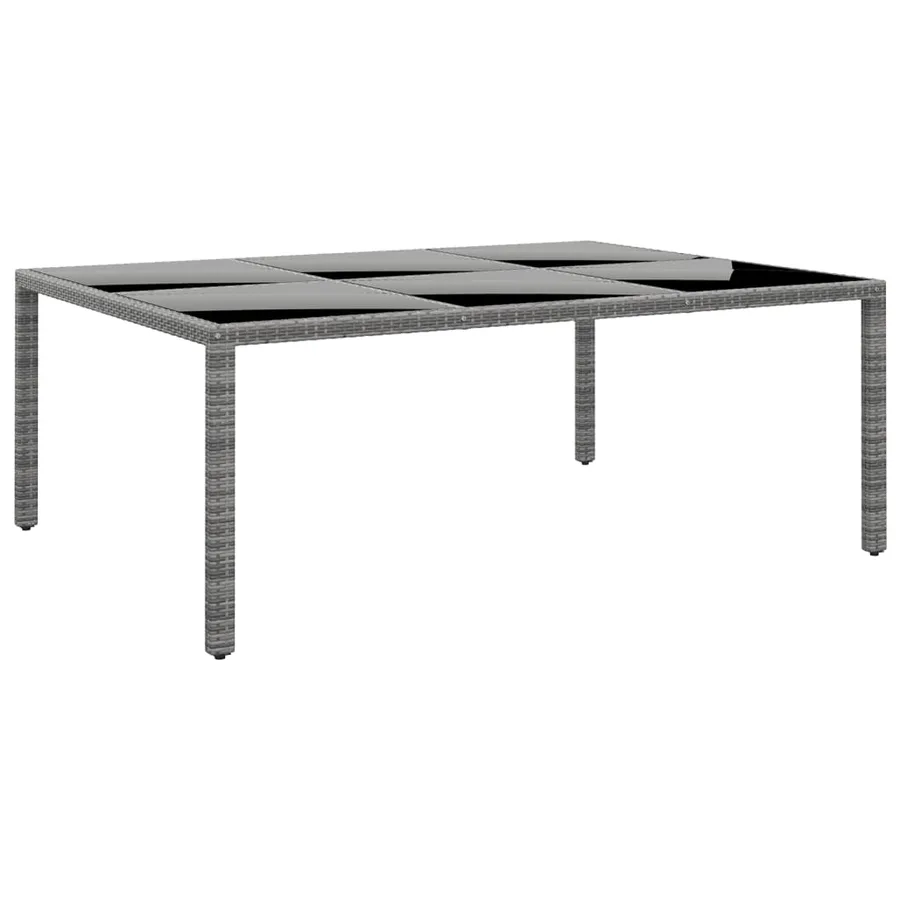 Ensemble à manger de jardin 11 pcs résine tressée gris - 6