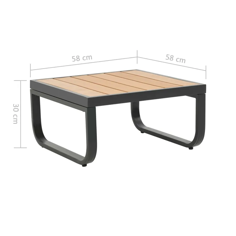 Canapé d'angle de jardin à 2 places avec coussins Aluminium WPC - 12