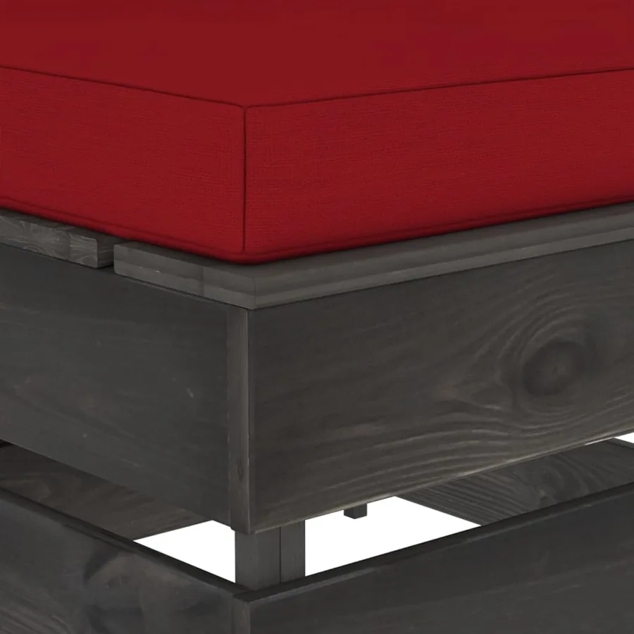 Canapé central sectionnel avec coussins Bois imprégné de gris - 5